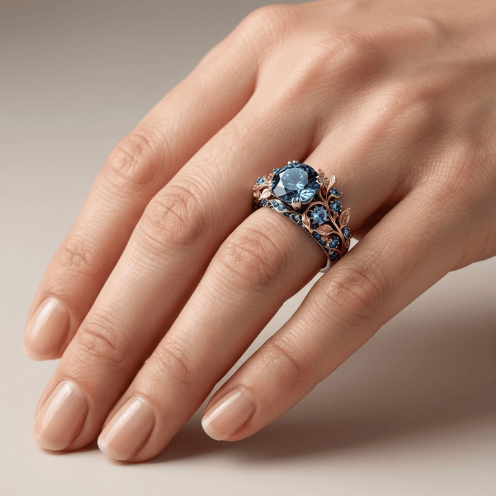 Valerique | Blue Topaz Vintage Statement Ring