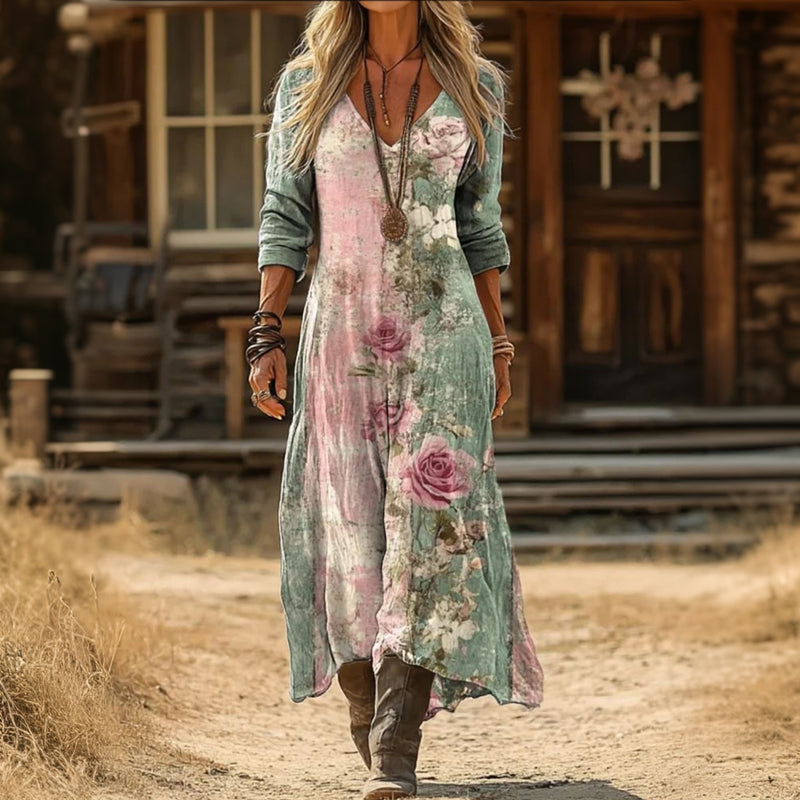 Evelyn | Vintage-Inspired Long Sleeve Casual Dress