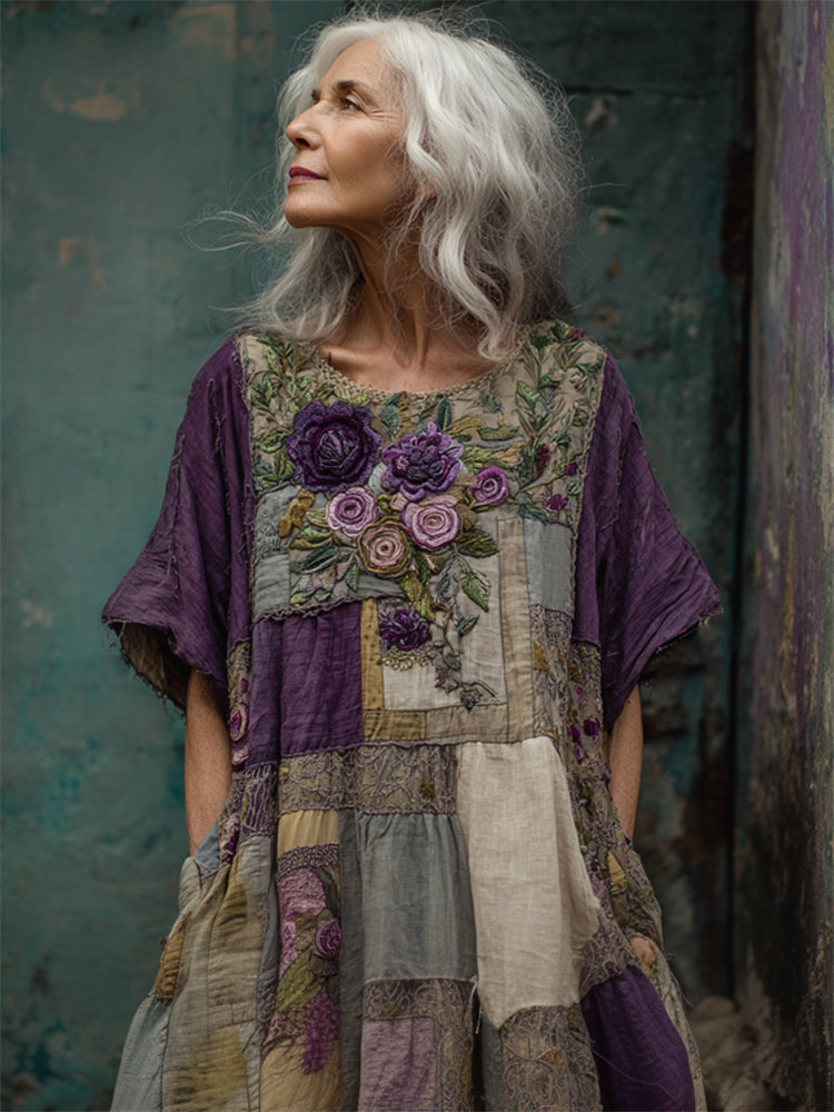 Ridika | Artisan Floral Patchwork Dress