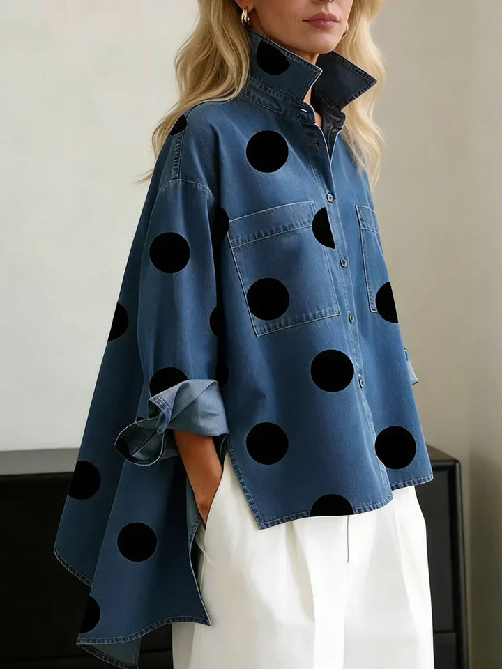 Ranulya | Chic Polka Dot Oversized Top