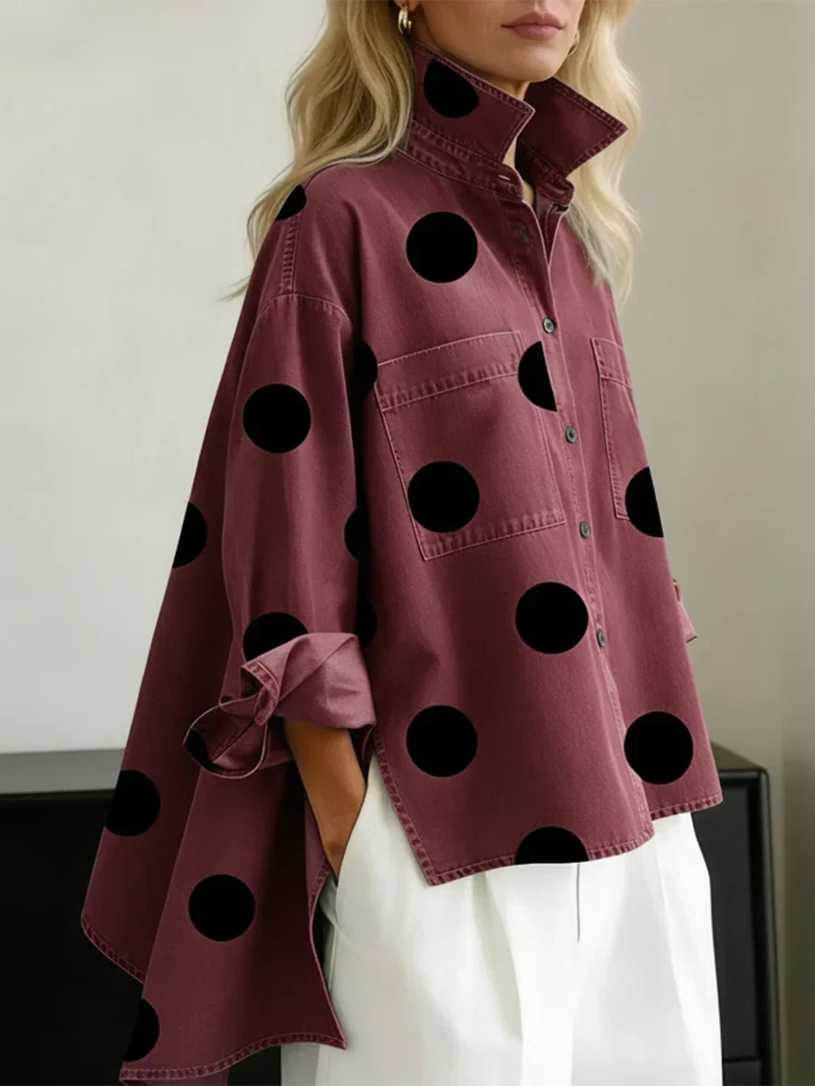 Ranulya | Chic Polka Dot Oversized Top