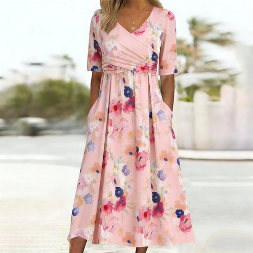 Janiya - Short Sleeve Floral Dress
