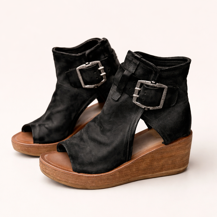 Sarah | Boho Style Heels With Buckle