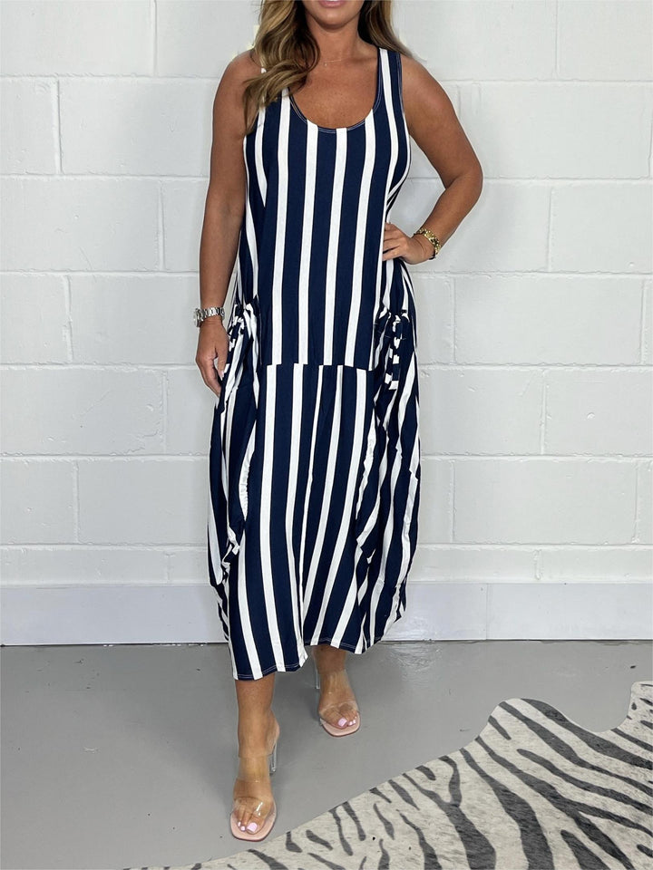 Oversize Tie Pocket Dress