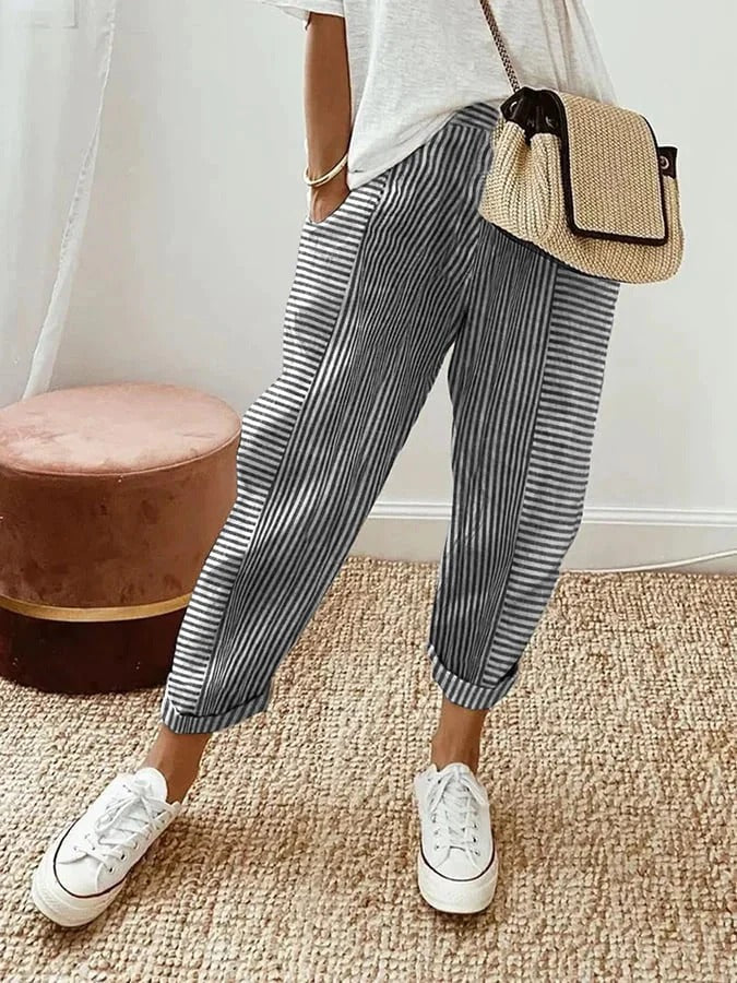 Amynelle | Light Flattering Striped Pants