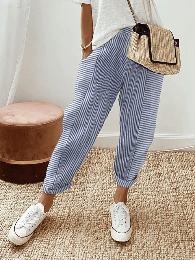 Amynelle | Light Flattering Striped Pants