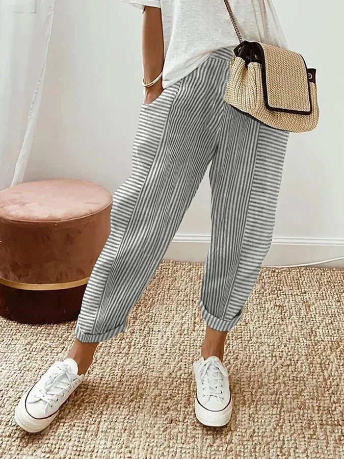 Amynelle | Light Flattering Striped Pants