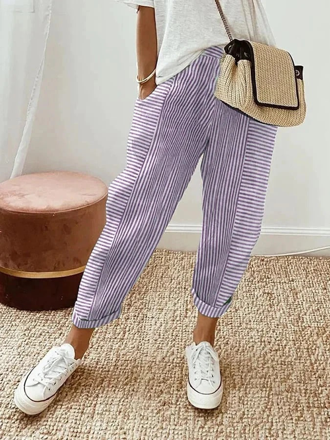 Amynelle | Light Flattering Striped Pants