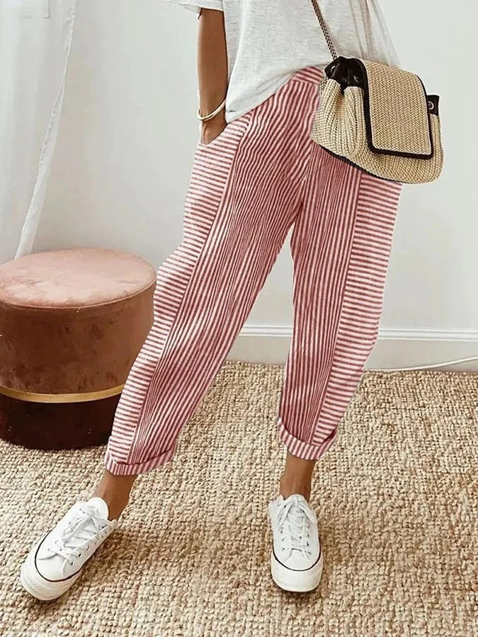 Amynelle | Light Flattering Striped Pants